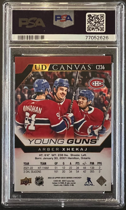 Arber Xhekaj Young Guns Canvas (Rookie) #C236 Graded PSA 10 - 2022/23 Series 2