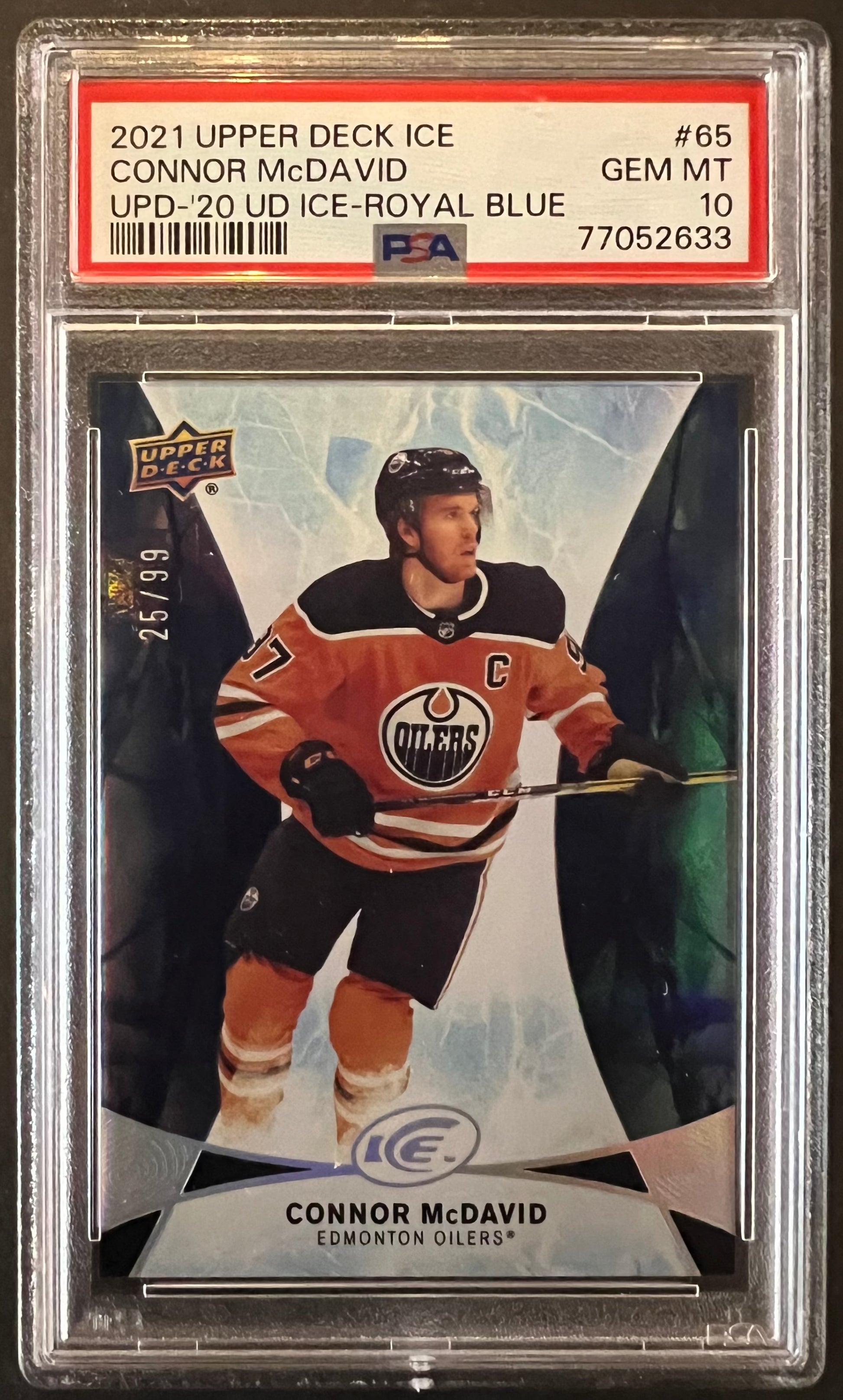 Connor McDavid Ice Royal Blue /99 Graded PSA 10 - 2020/21 Ice Hockey