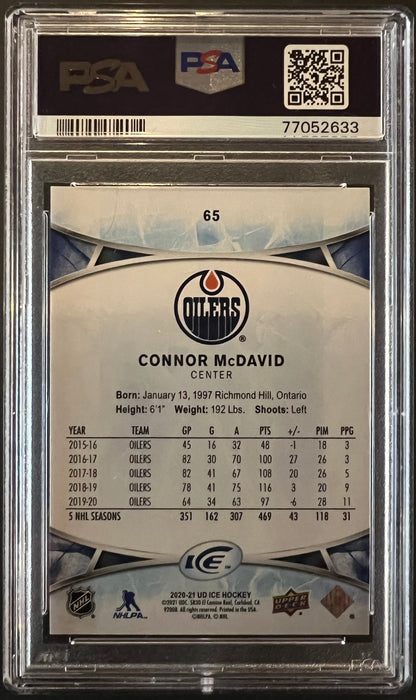 Connor McDavid Ice Royal Blue /99 Graded PSA 10 - 2020/21 Ice Hockey