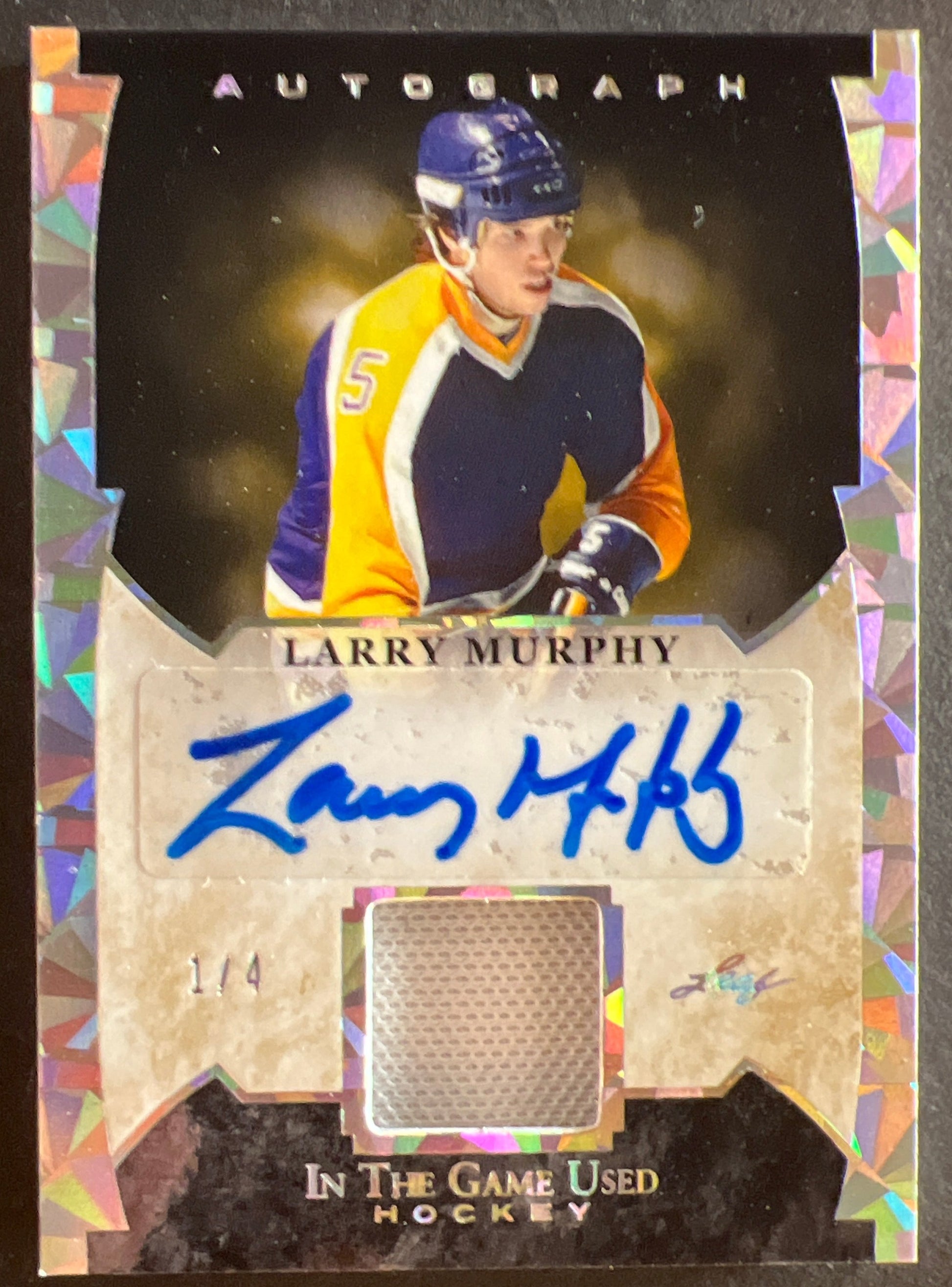 Larry Murphy Game Used Jersey Auto /4 - 2023 Leaf In The Game Used