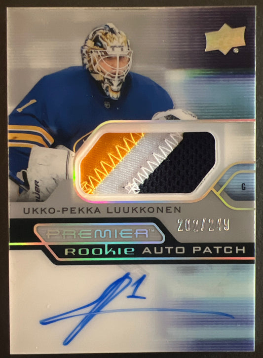 Ukka-Pekka Luukkonen Premier Rookie Auto Patch /249 - 2021/22 Premier