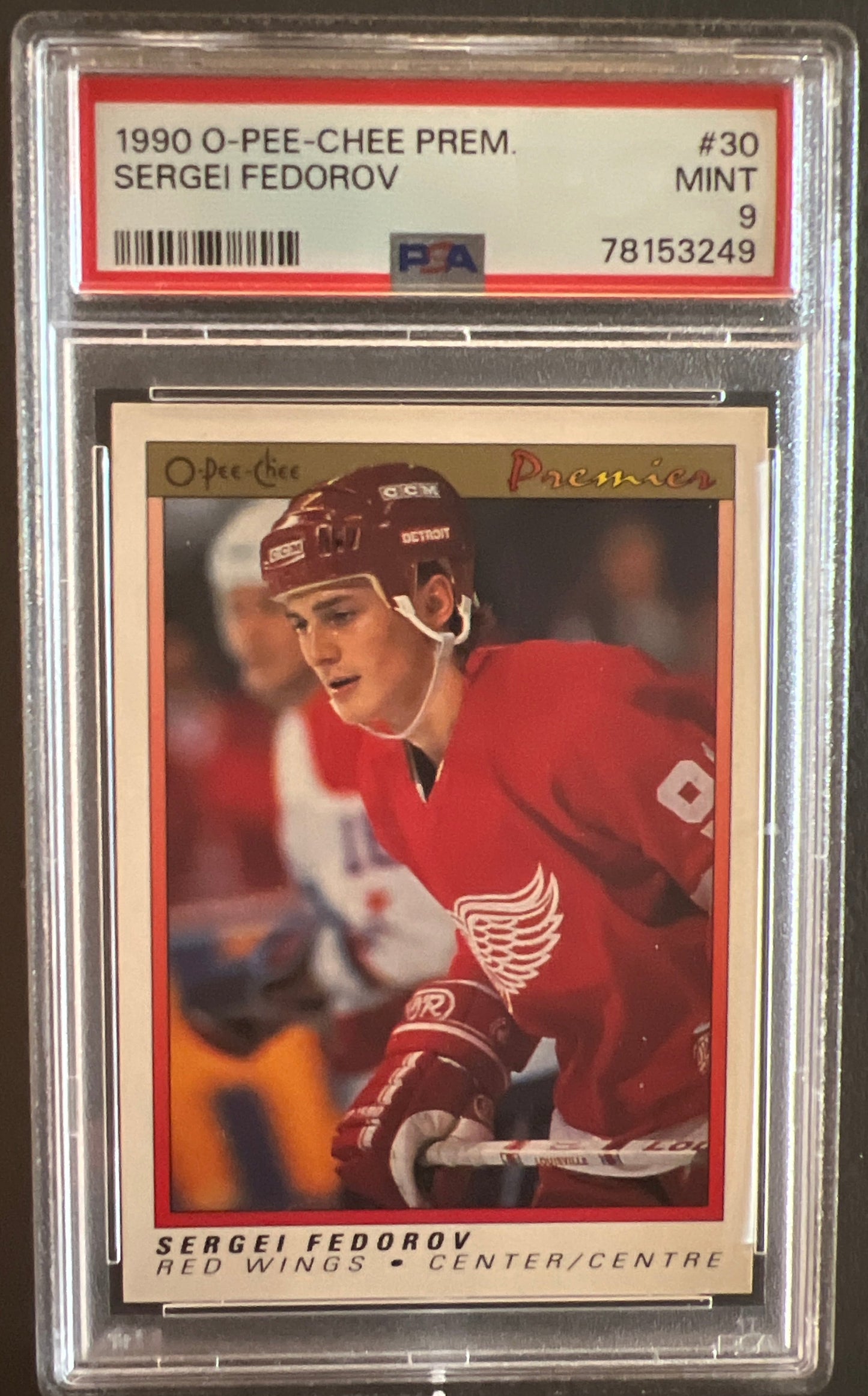 Sergei Fedorov Rookie Card #30 Graded PSA 9 - 1990/91 O-Pee-Chee Premier