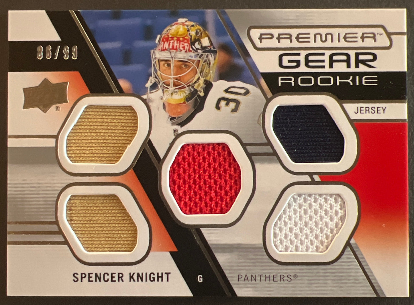 Spencer Knight Premier Gear Rookie Jersey /99 - 2021/22 Premier Hockey