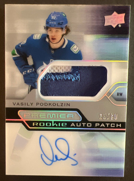 Vasily Podkolzin Premier Rookie Auto Patch /99 - 2021/22 Premier