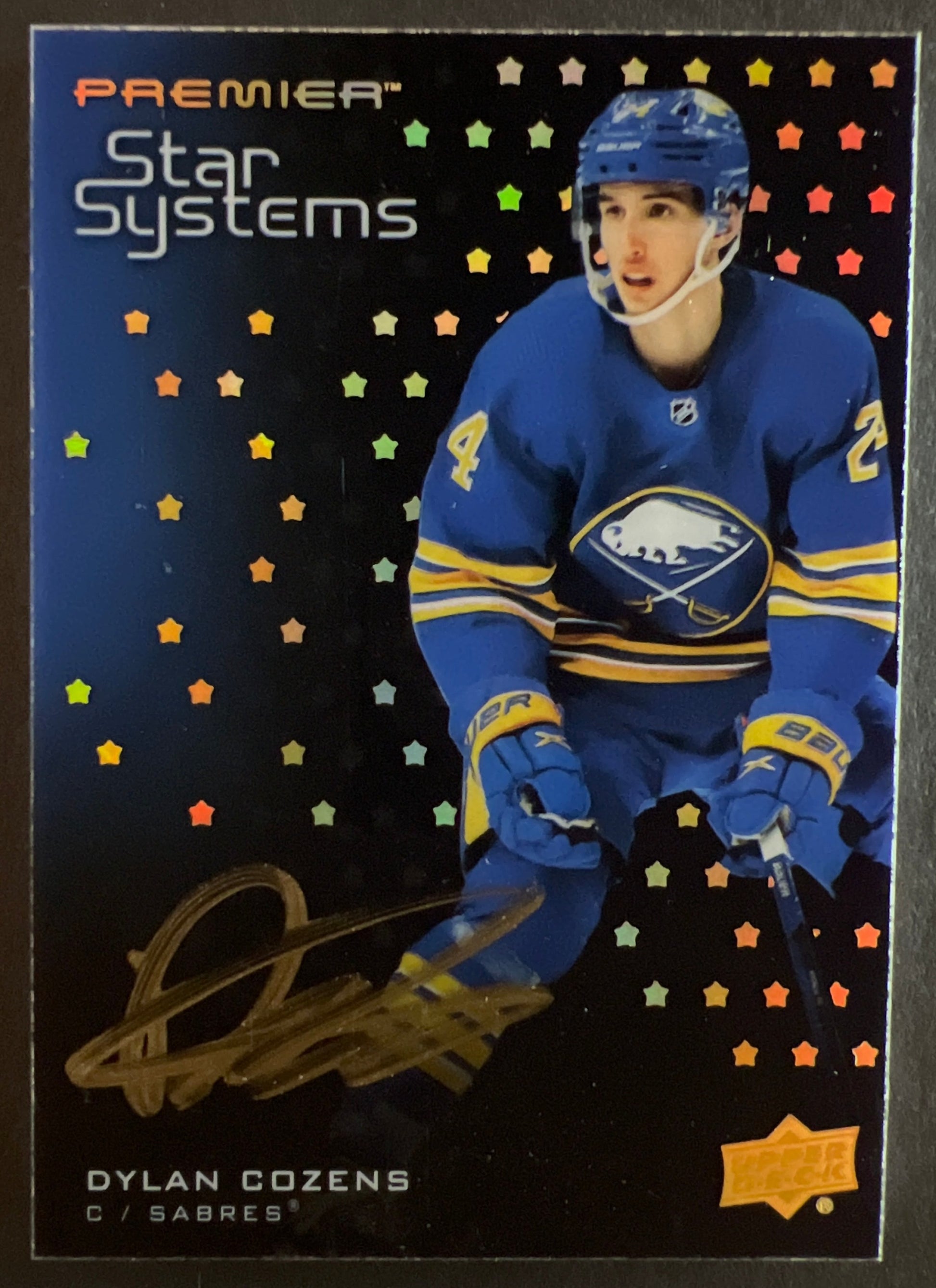 Dylan Cozens Star Systems Rookie Auto Gold /25 - 2021/22 Premier Hockey