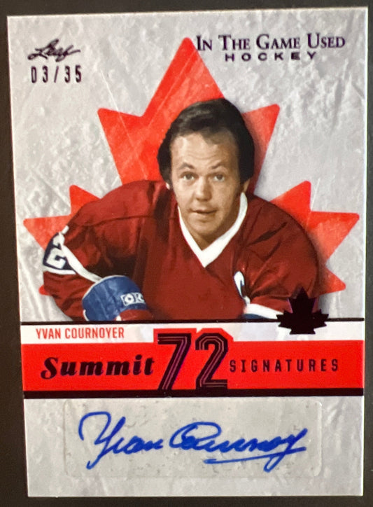 Yvan Cournoyer Summit 72 Signature Auto /35 - 2023 Leaf In The Game Used