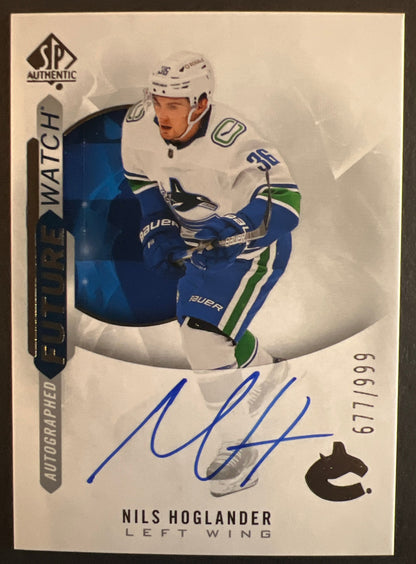 Nils Hoglander Future Watch Auto /999 - 2020/21 SP Authentic