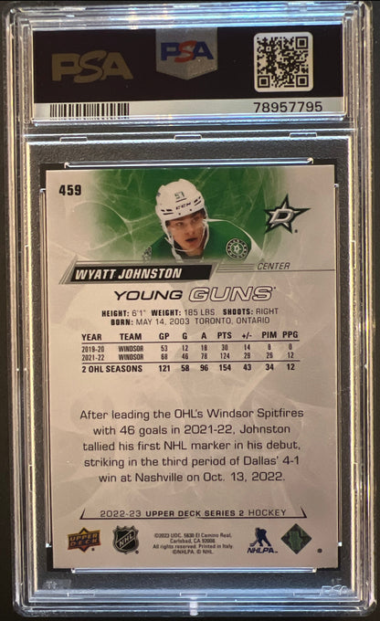 Wyatt Johnson Young Guns (Rookie) #459 Graded PSA 10 - 2022/23 Series 2