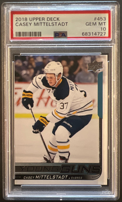 Casey Mittelstadt Young Guns (Rookie) #453 Graded PSA 10 - 2018/19 Series 2