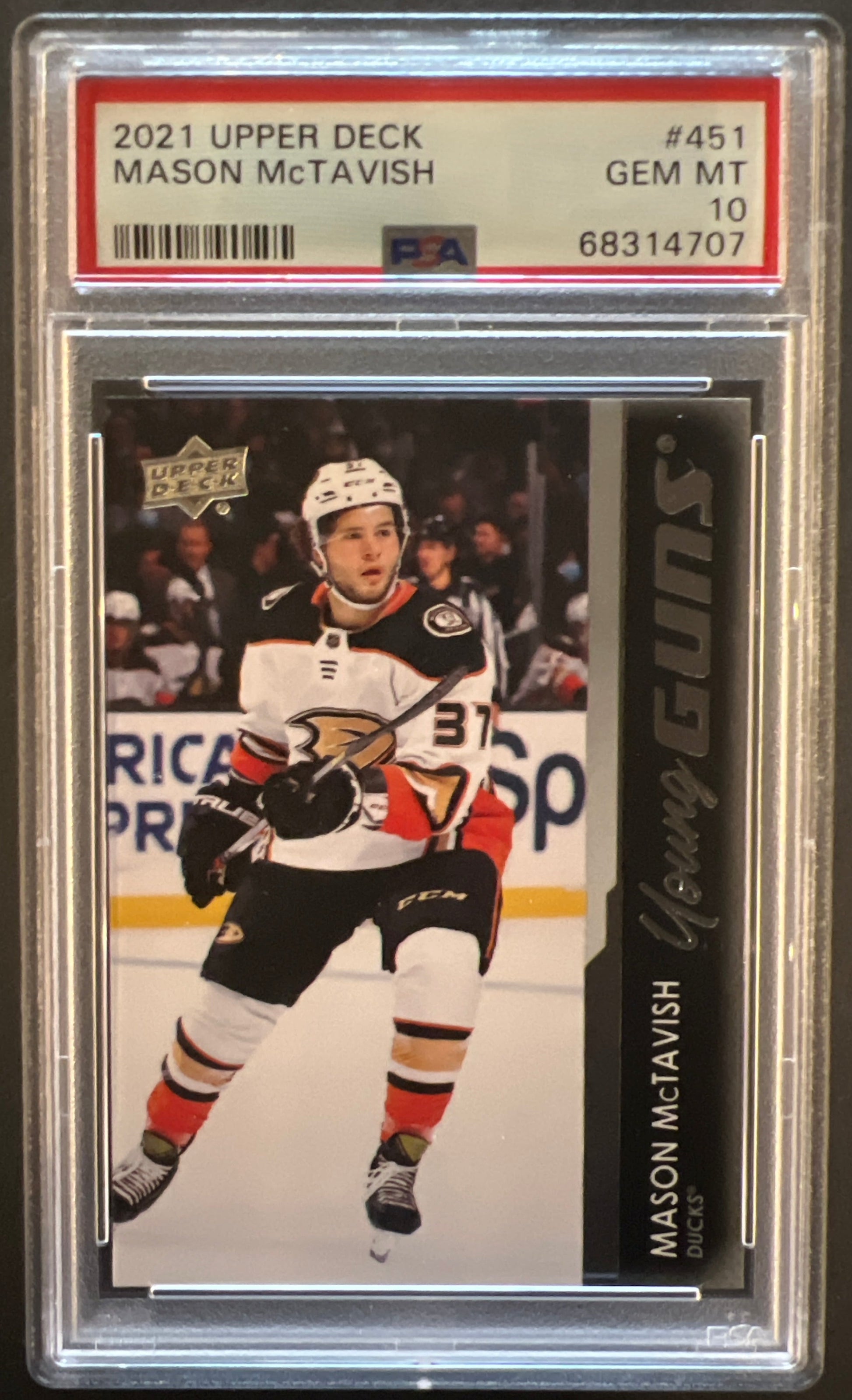 Mason McTavish Young Guns (Rookie) #451 Graded PSA 10 - 2021/22 Series 2