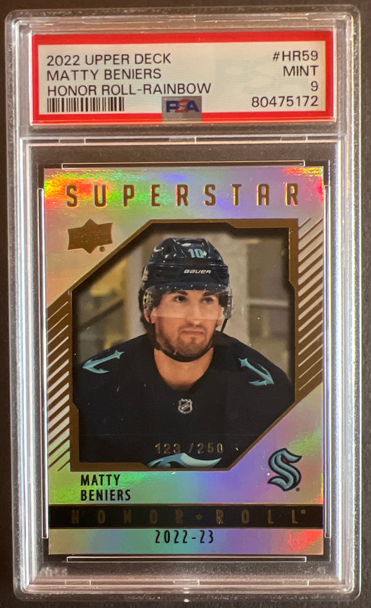 Matty Beniers Superstar Honor Roll Rainbow /250 Graded PSA 9 - 2022/23 Series 2