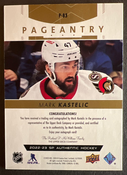 Mark Kastelic Pageantry Auto - 2022/23 SP Authentic