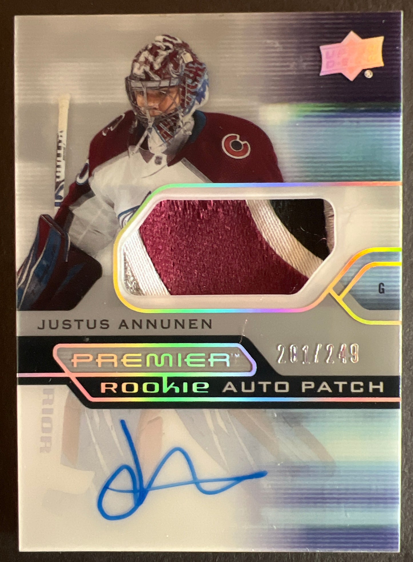 Justus Annunen Premier Rookie Auto Patch /249 - 2021/22 Premier