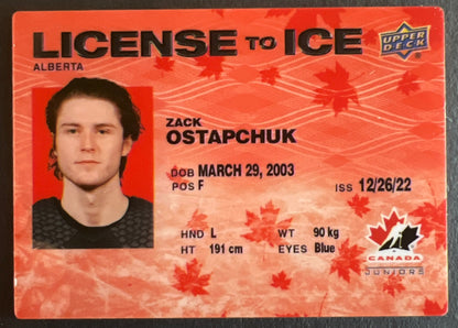 Zach Ostapchuk License To Ice Red /23 - 2023 Team Canada Juniors