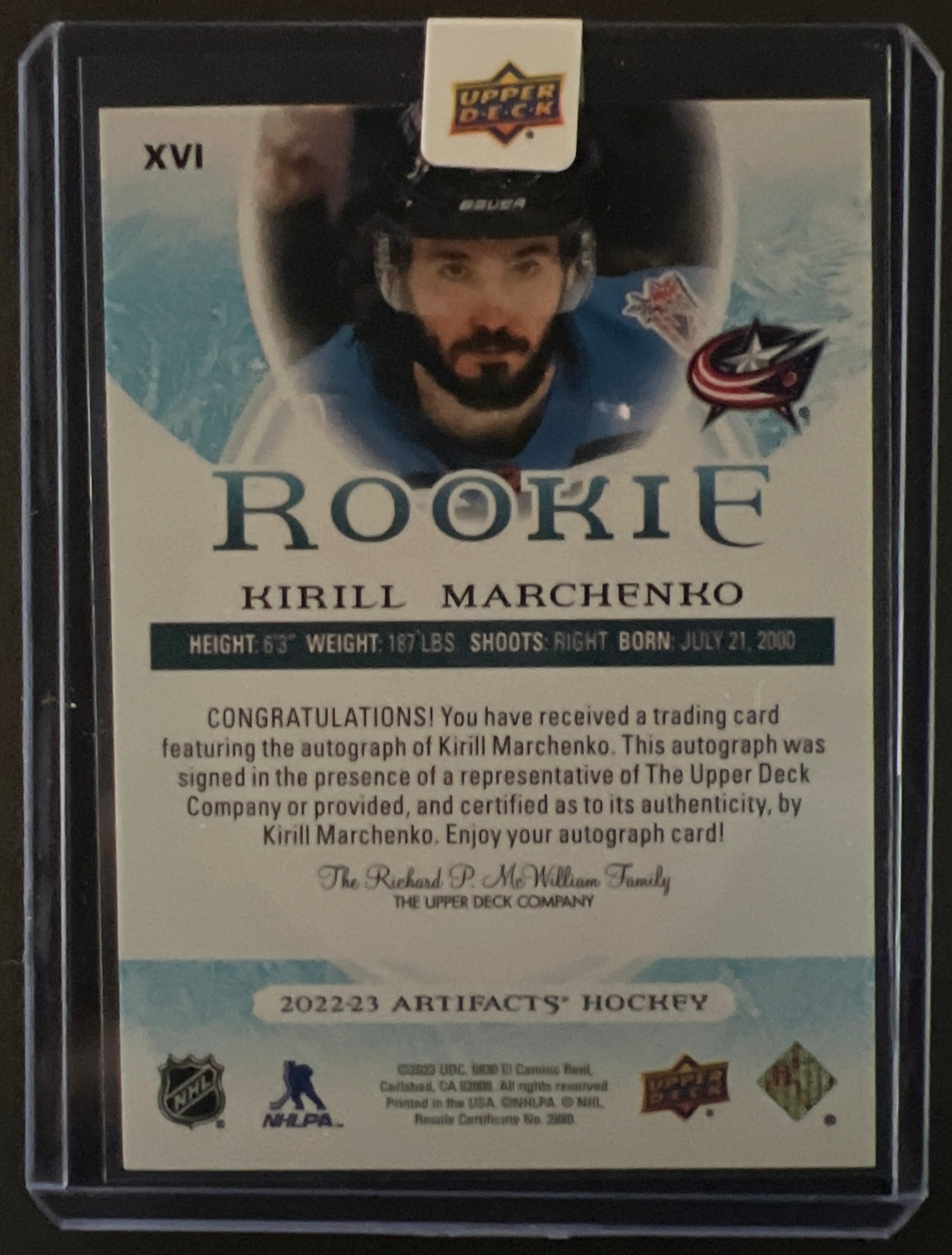 Kirill Marchenko Rookie Auto Redemption - 2022/23 Artifacts