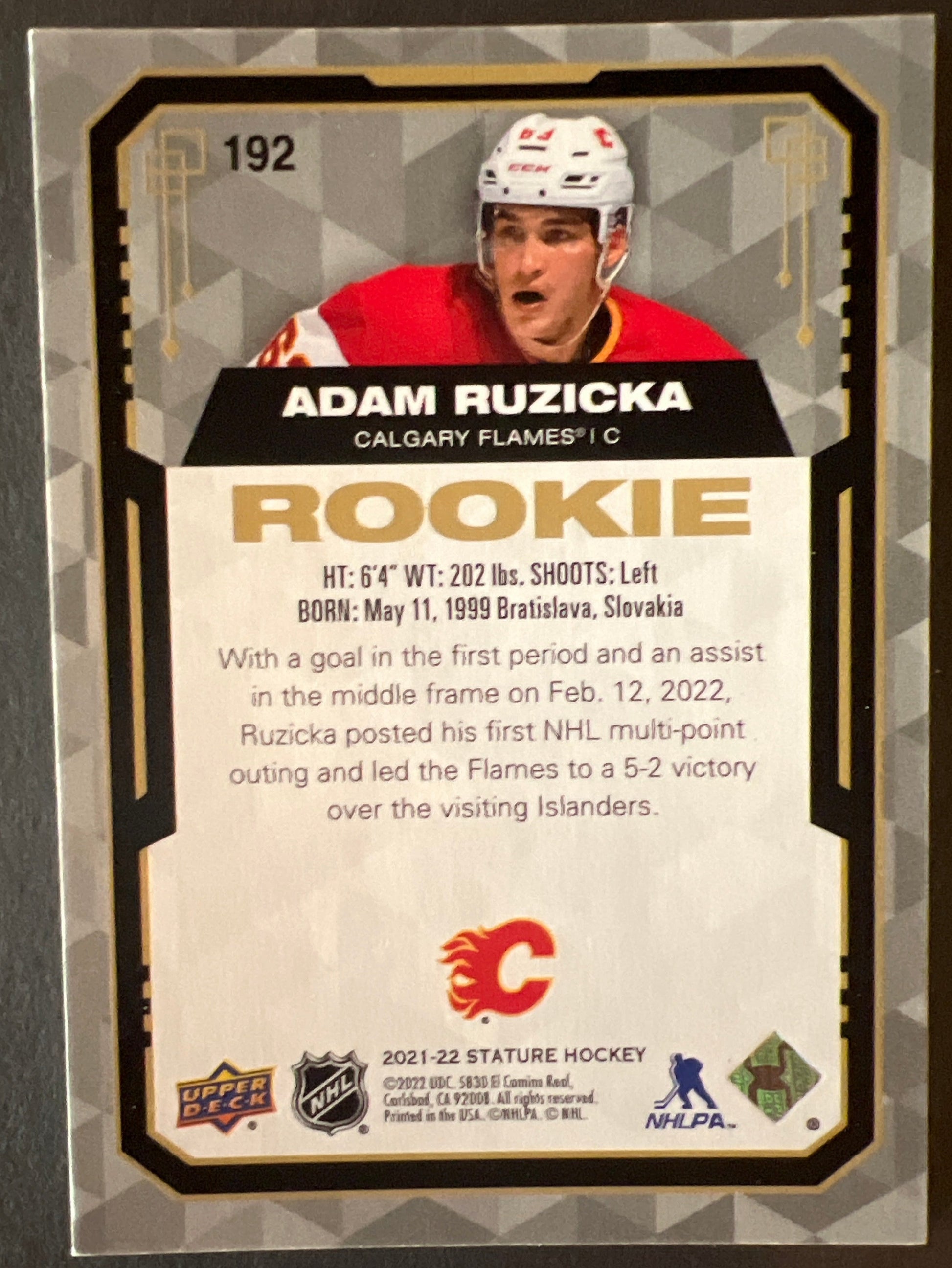 Adam Ruzicka Design Variant Rookie /65 - 2021/22 Stature