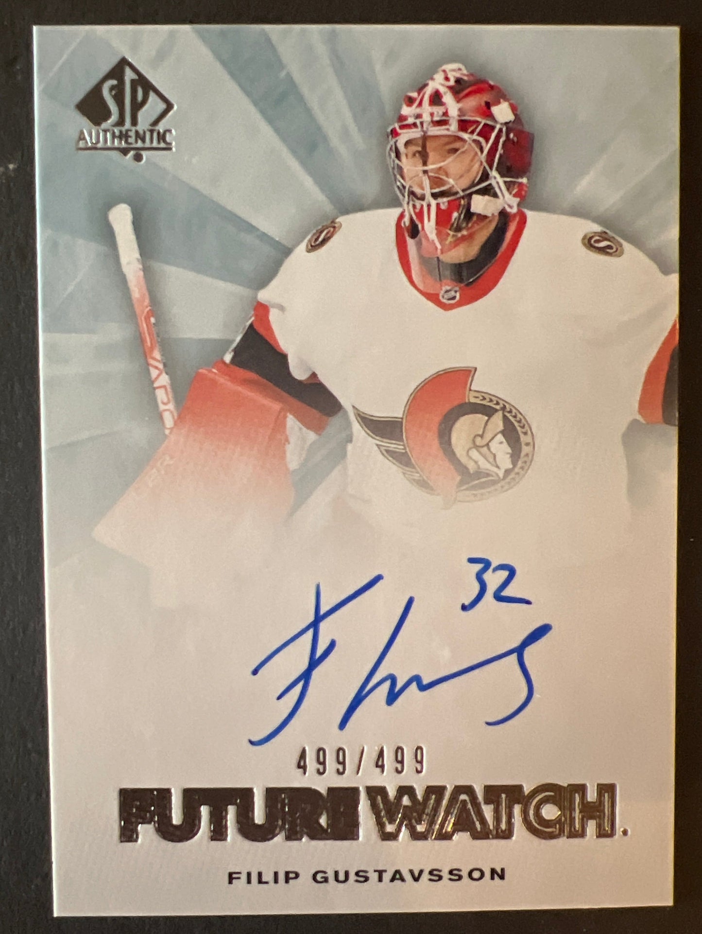 Filip Gustavsson Retro Future Watch Auto /499 - 2021/22 SP Authentic