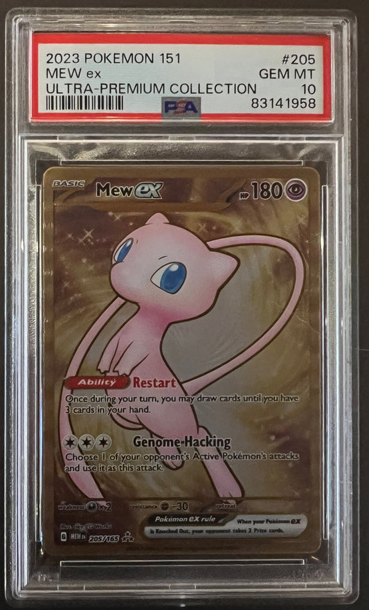 Mew EX Gold Metal Promo - Ultra Premium Collection #205 Graded PSA 10 - 2023 Pokemon 151