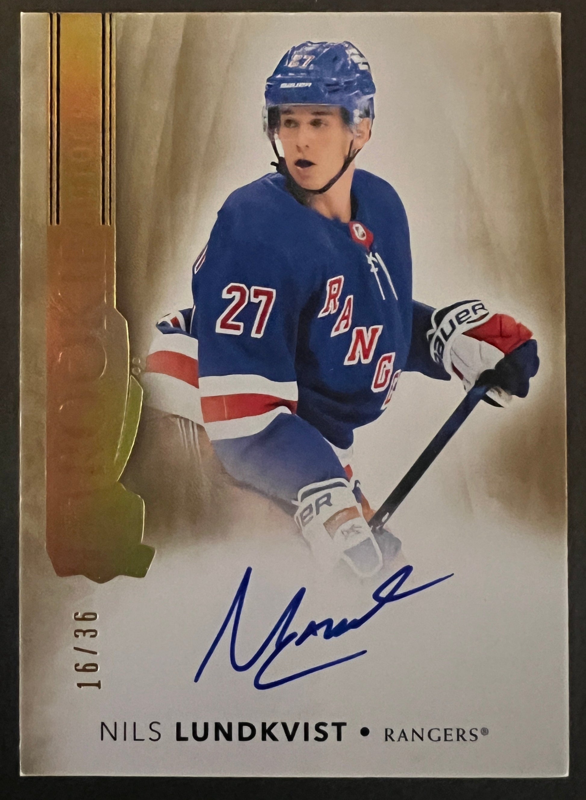 Nils Lundkvist Rookie Auto Gold /36 - 2021/22 The Cup