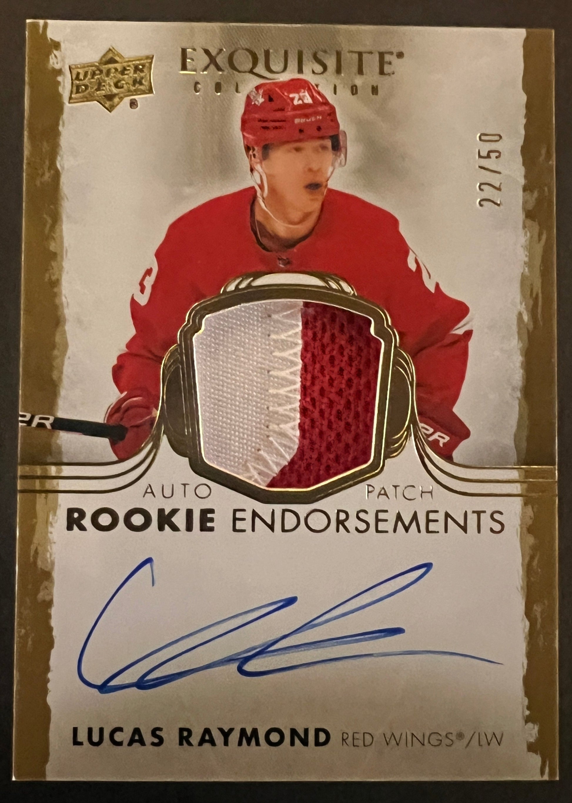 Lucas Raymond Rookie Endorsements Auto Patch /50- 2021/22 The Cup