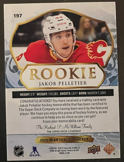 Jakob Pelletier Dual Jersey Rookie - 2023/24 Artifacts