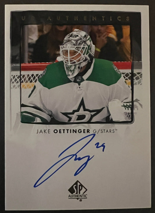 Jake Oettinger UD Authentics Auto - 2022/23 SP Authentic