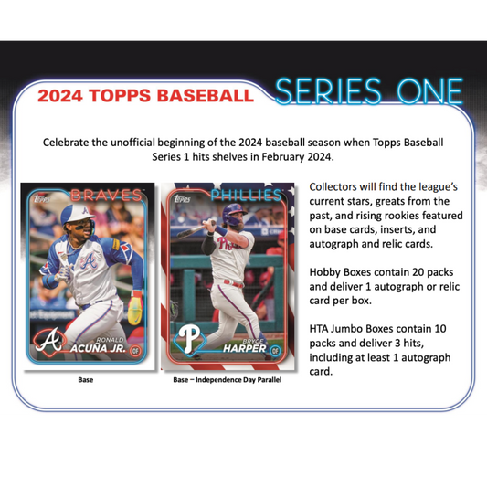 2024 Topps Baseball Series 1 (One) Hobby Box