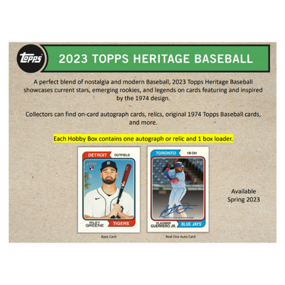 2023 Topps Heritage Baseball Hobby Box