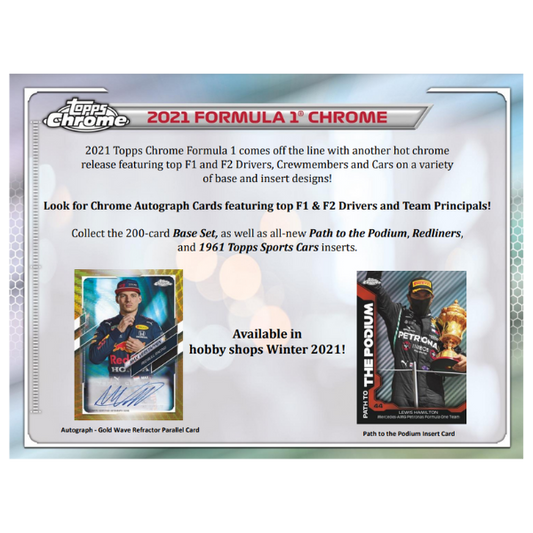 2021 Topps Chrome Formula 1 Chrome Racing Hobby Box