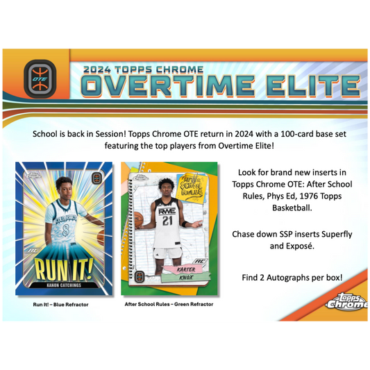 2023/24 Topps Chrome Overtime Elite Basketball Hobby