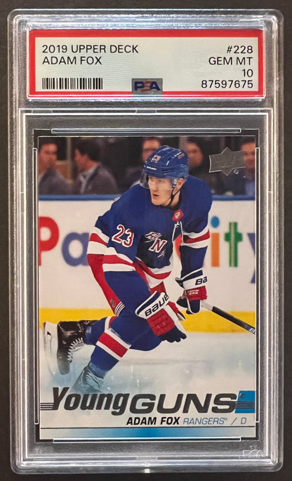 Adam Fox Young Guns Rookie #228 Graded PSA 10 - 2019/20 Series 1