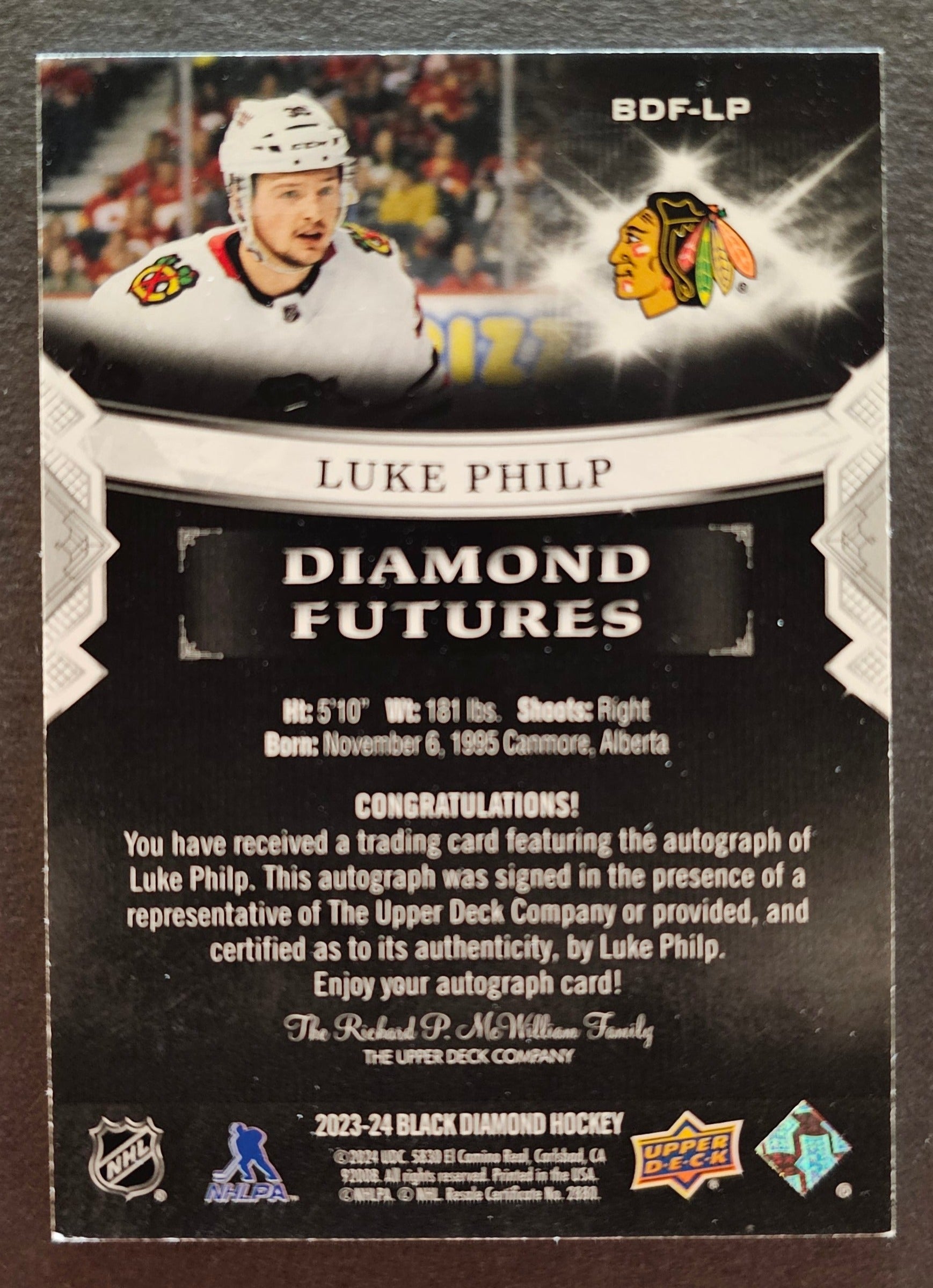 Luke Philp Diamond Futures Auto /99 - 2023/24 Black Diamond 