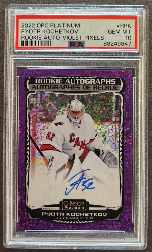 Pyotr Kochetkov Rookie Autographs Violet Pixels /99 Graded PSA 10 - 2021/22 O-Pee-Chee Platinum