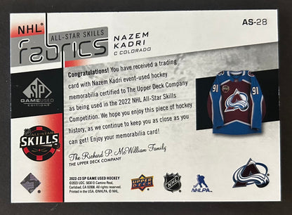 Nazem Kadri All Star Skills Fabrics Jersey - 2022/23 SP Game Used