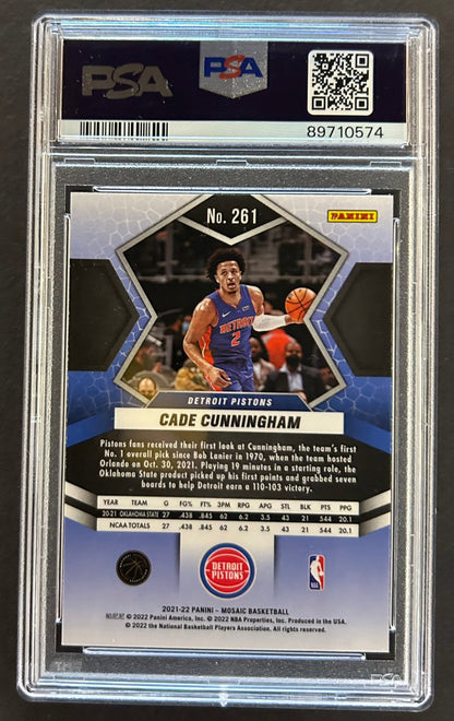 Cade Cunningham Silver Prizm RC Rookie #261 - PSA 8 - 2021/22 Panini Mosaic 