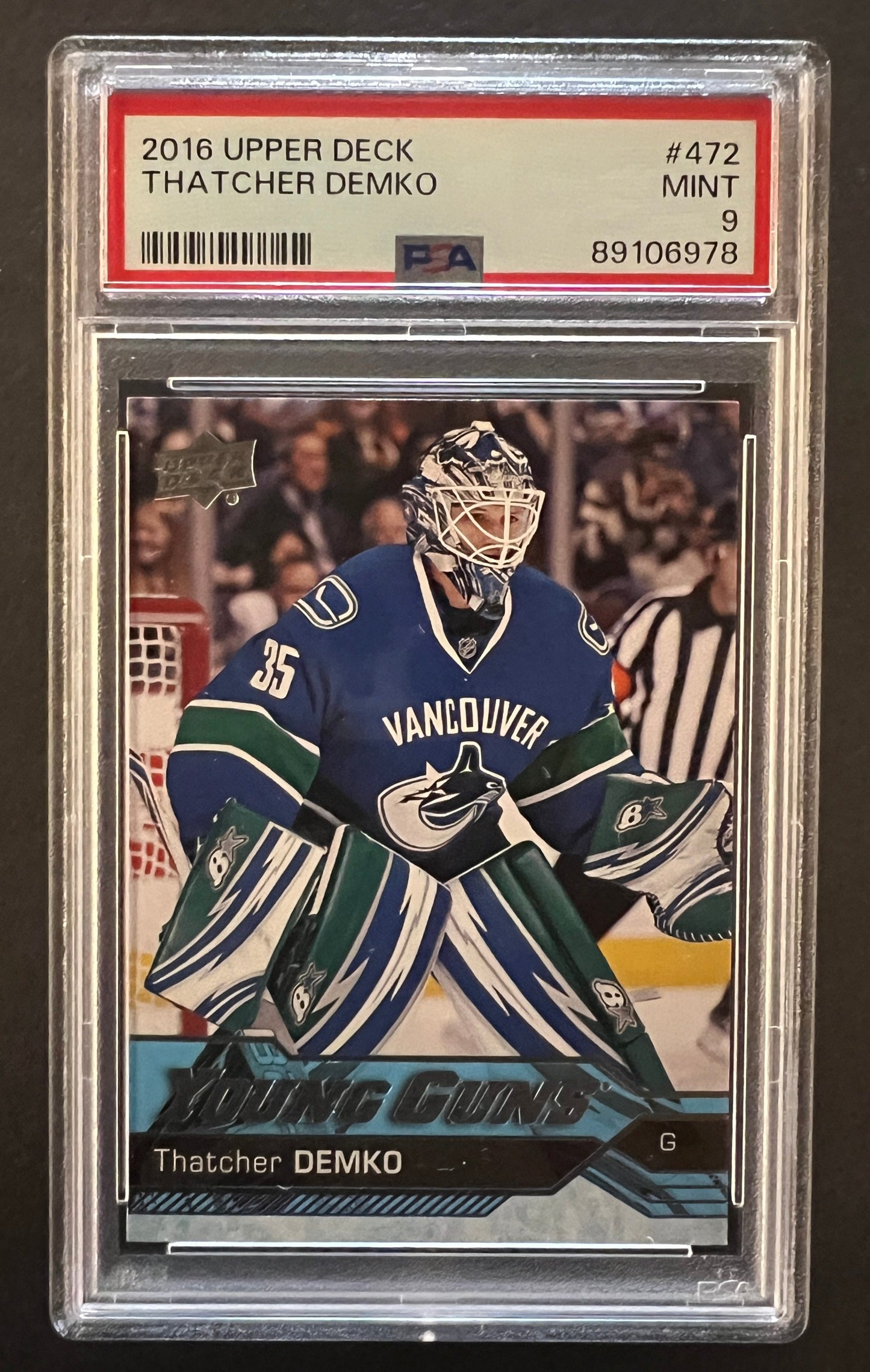 Thatcher Demko Young Guns Rookie #472 - PSA 9 - 2016/17 Series 2