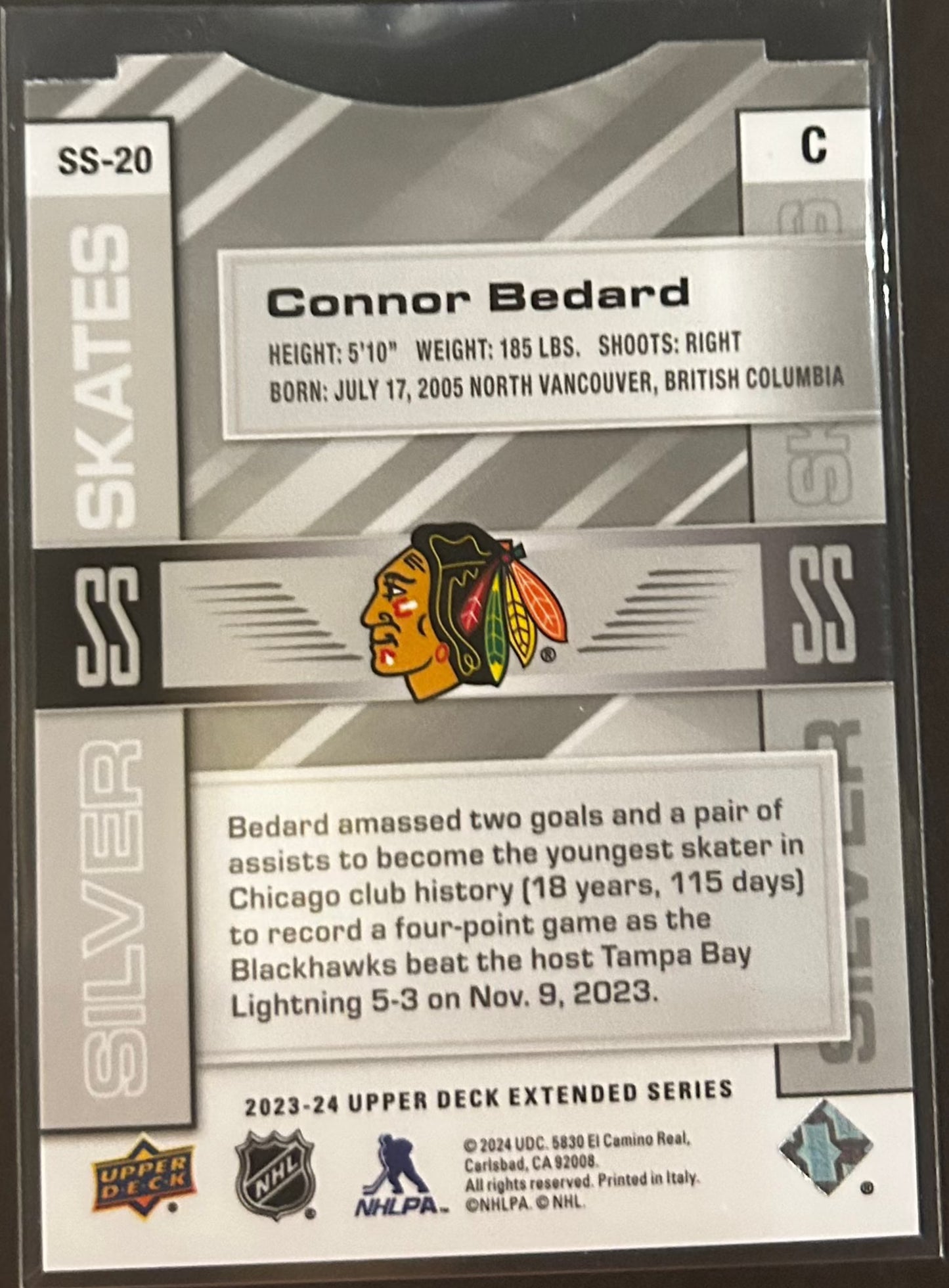 Connor Bedard Silver Skates - 2023/24 Extended Series