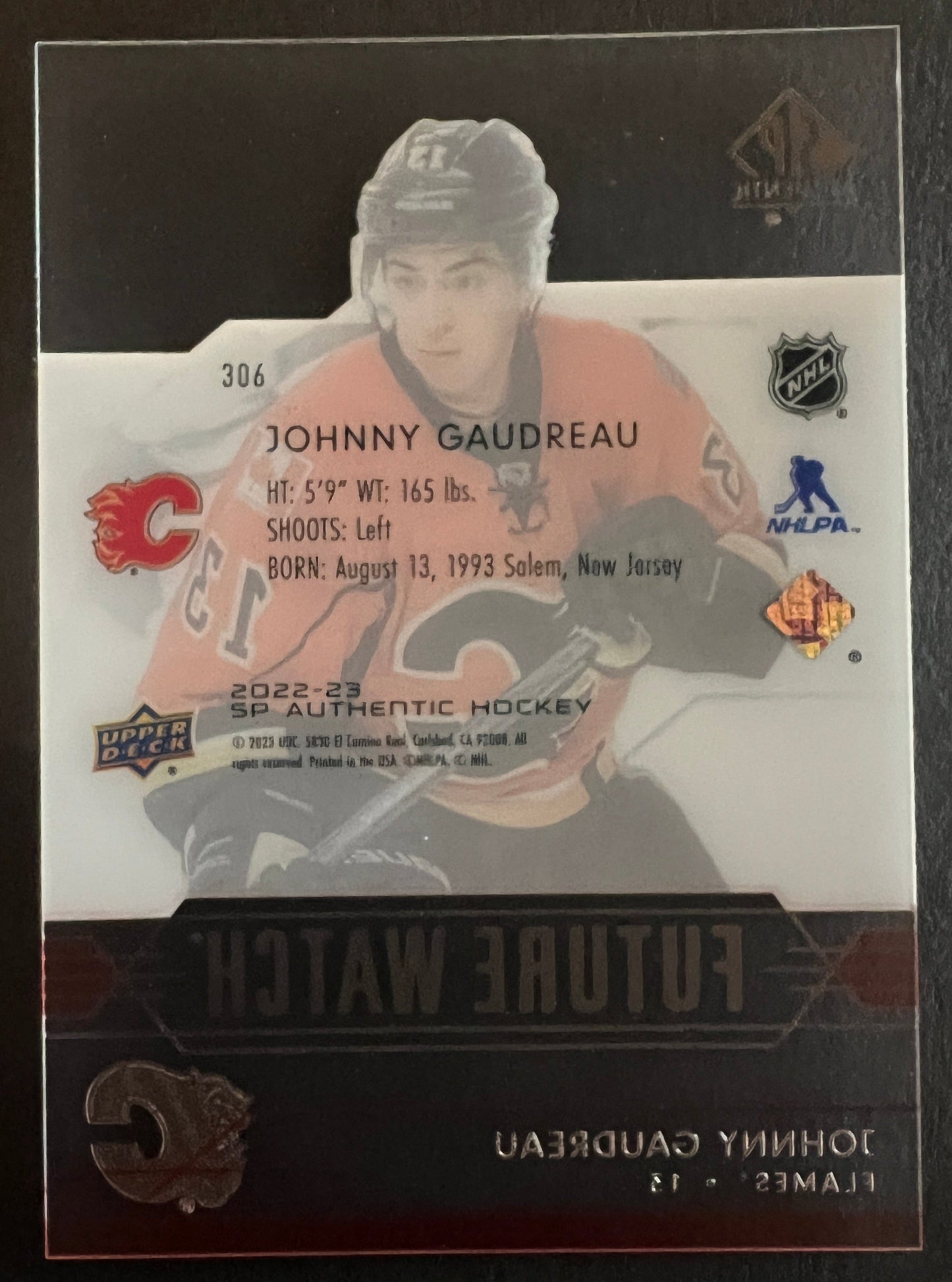 Johnny Gaudreau Retro Future Watch Acetate - 2022/23 SP Authentic