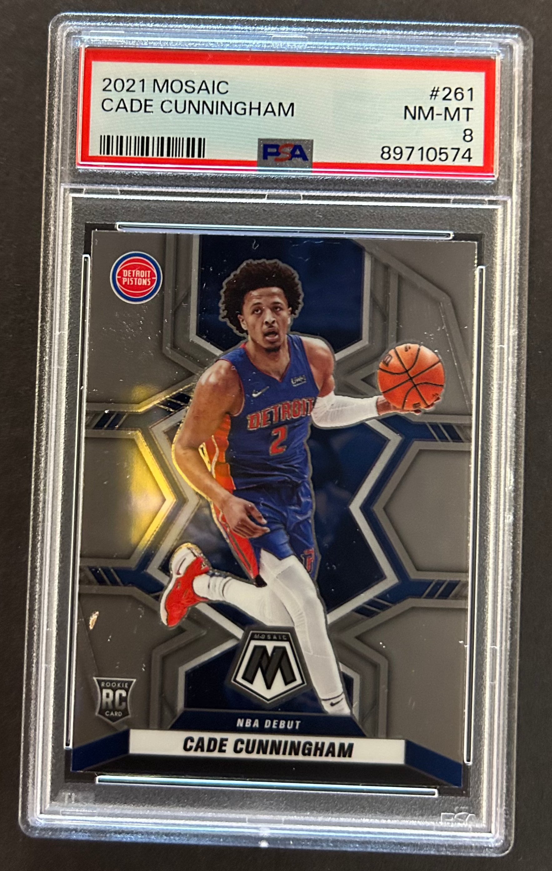 Cade Cunningham Silver Prizm RC Rookie #261 - PSA 8 - 2021/22 Panini Mosaic 