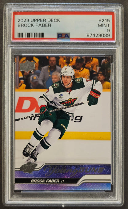 Brock Faber Young Guns Rookie #215 Graded PSA 9 - 2023/24 Series 1