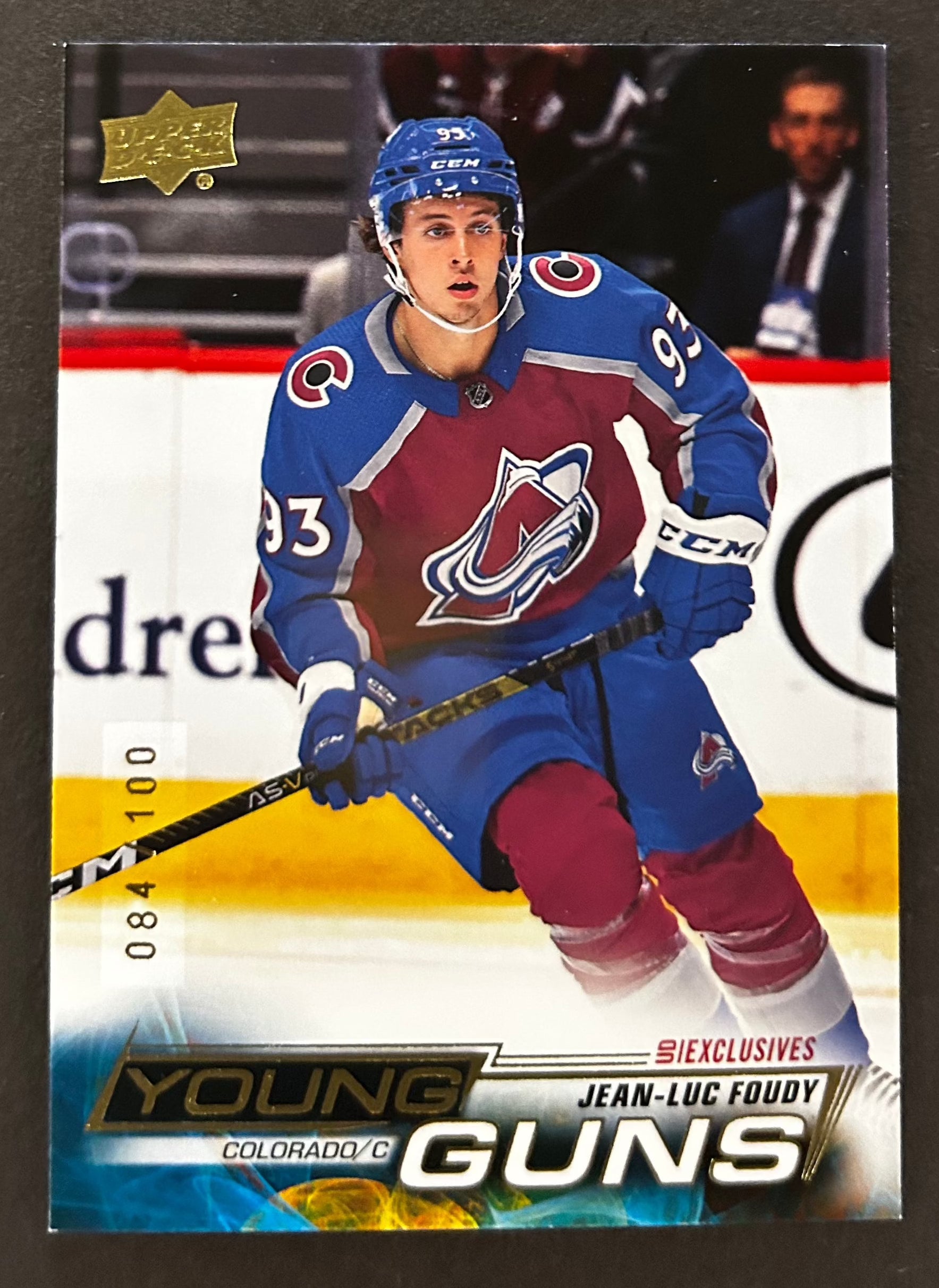 Jean-Luc Foudy UD Exclusives Young Guns /100 - 2022/23 Extended Series