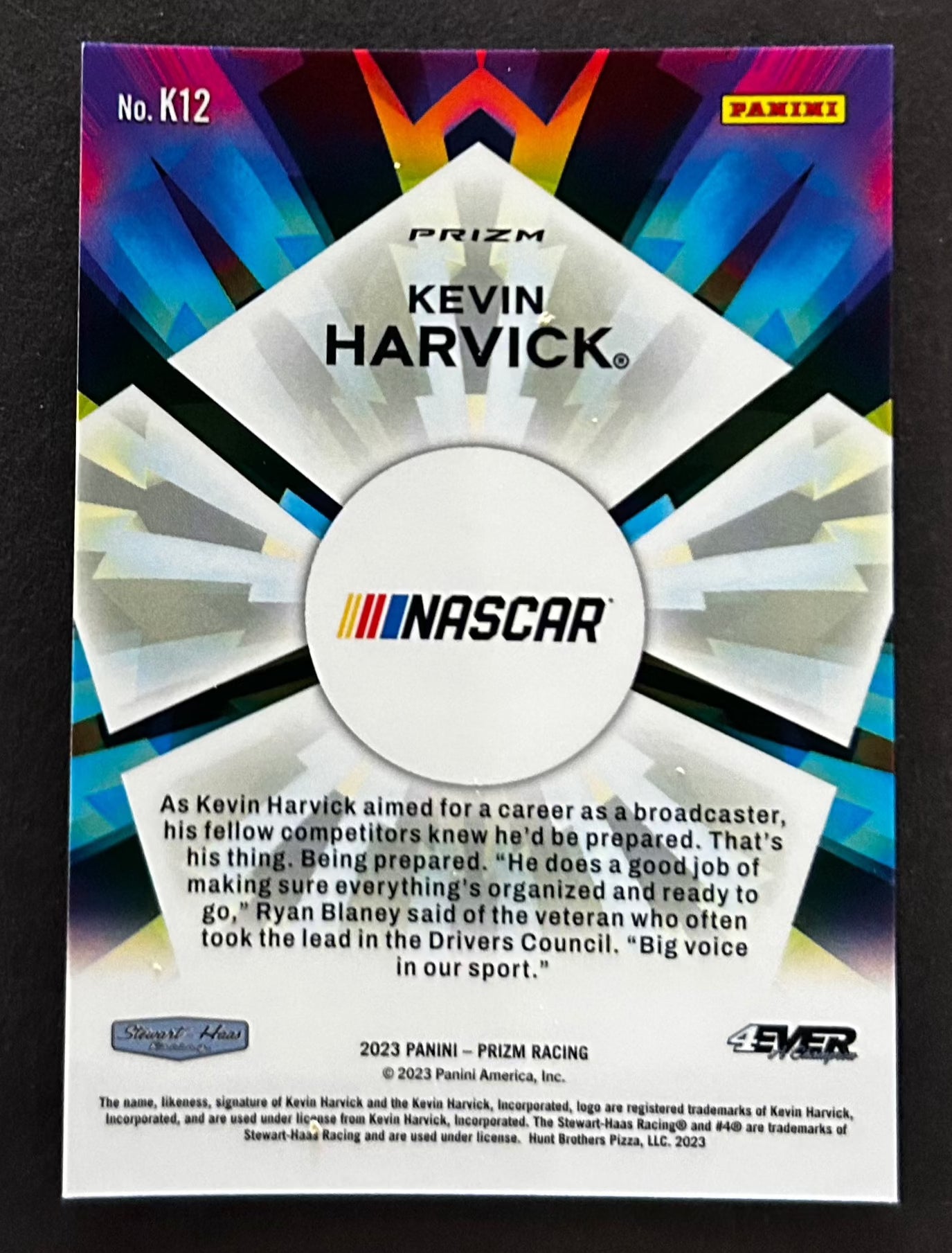 Aric Almirola Kaleidoscopic White Sparkles - 2023 Panini Prizm Racing