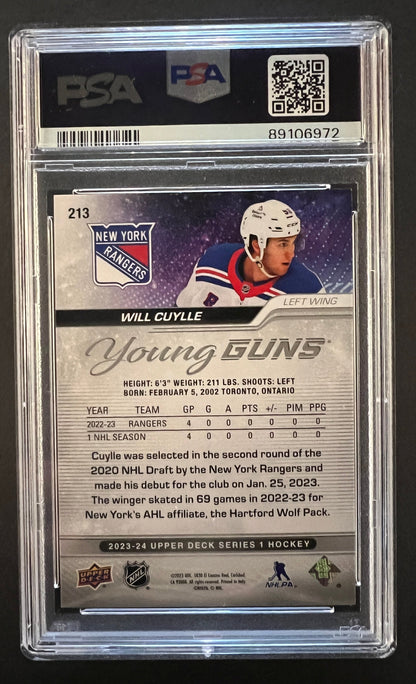 Will Cuylle Young Guns Rookie #213 - PSA 9 - 2023/24 Series 1