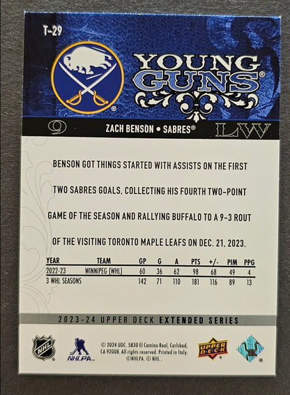 Zach Benson Young Guns Retro - 2023/24 Extended Series