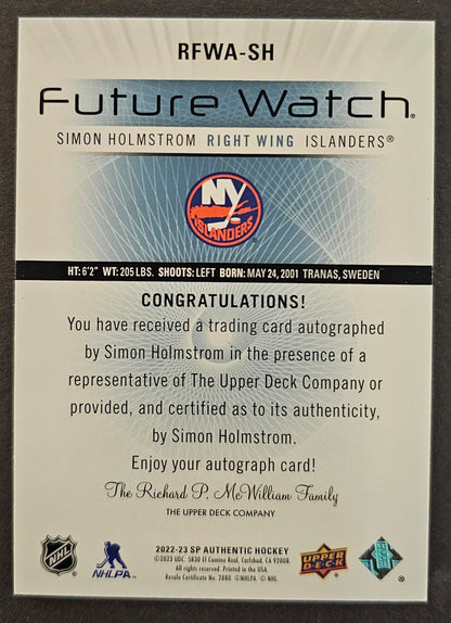 Simon Holmstrom Retro Future Watch Auto /699 - 2022/23 SP Authentic