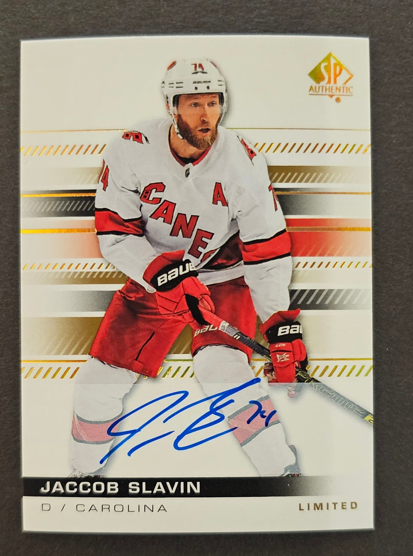 Jaccob Slavin Limited Auto Short Print - 2019/20 SP Authentic