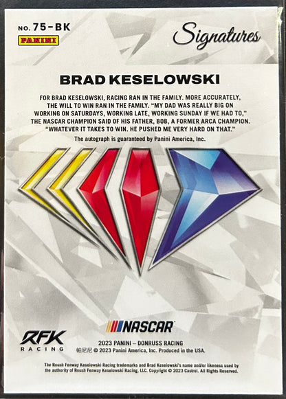 Brad Keselowski 75th Anniversary Signatures Auto - 2023 Donruss Racing