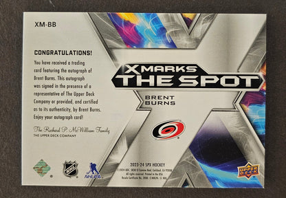 Brent Burns X Marks The Spot Auto /15 - 2023/24 SPX 