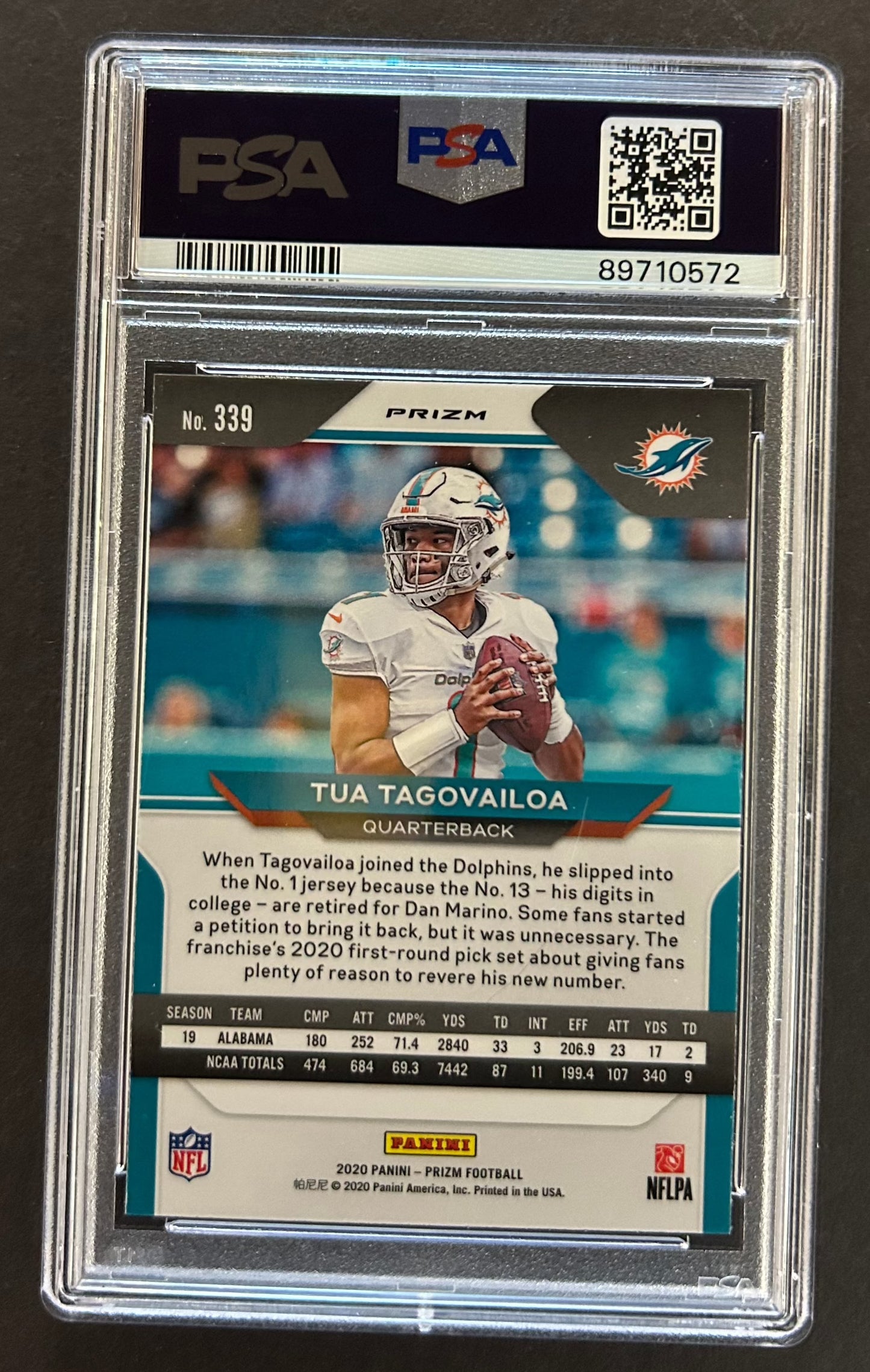 Tua Tagovailoa Red White Blue Prizm Rookie # 339 - PSA 10 - 2020 Panini Prizm 