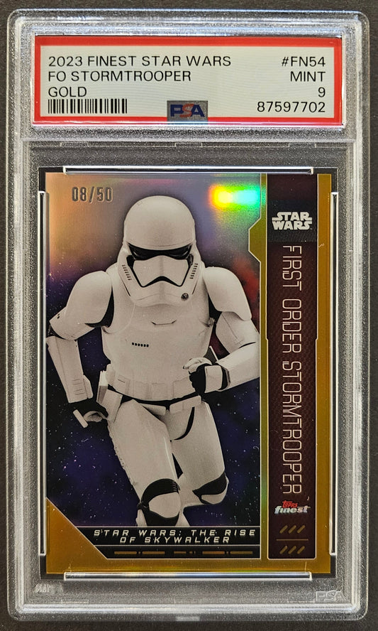 First Order Storm Trooper Gold /50 Graded PSA 9 - 2023 Topps Finest Star Wars